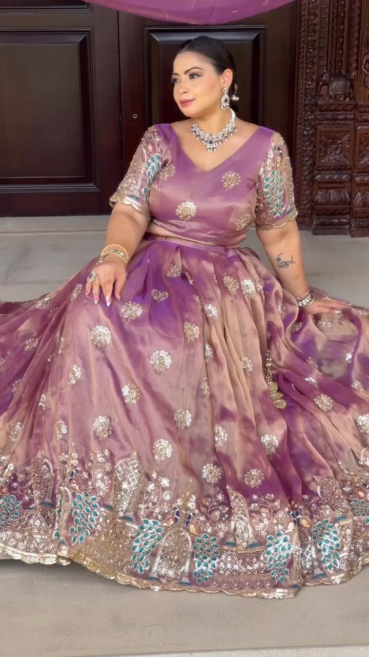 MOR BAGH Dusty Purple Lehenga Set in motion